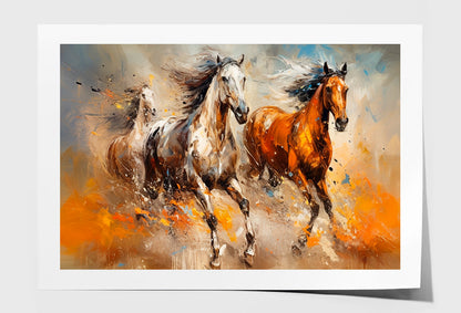 Modern Horse Oil Painting Wall Art Limited Edition High Quality Print Unframed Roll Canvas None