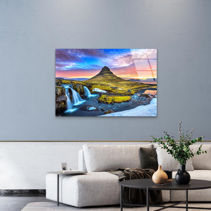 Iceland Kirkjufell Mountain  Acrylic Glass Printing Wall Art Australian Made Quality