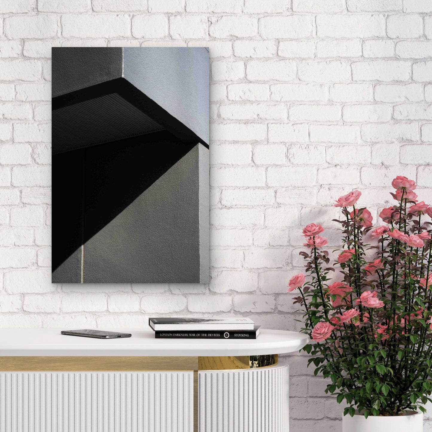 City Building Shadows 60x90cm Metal Print Ready to Hang
