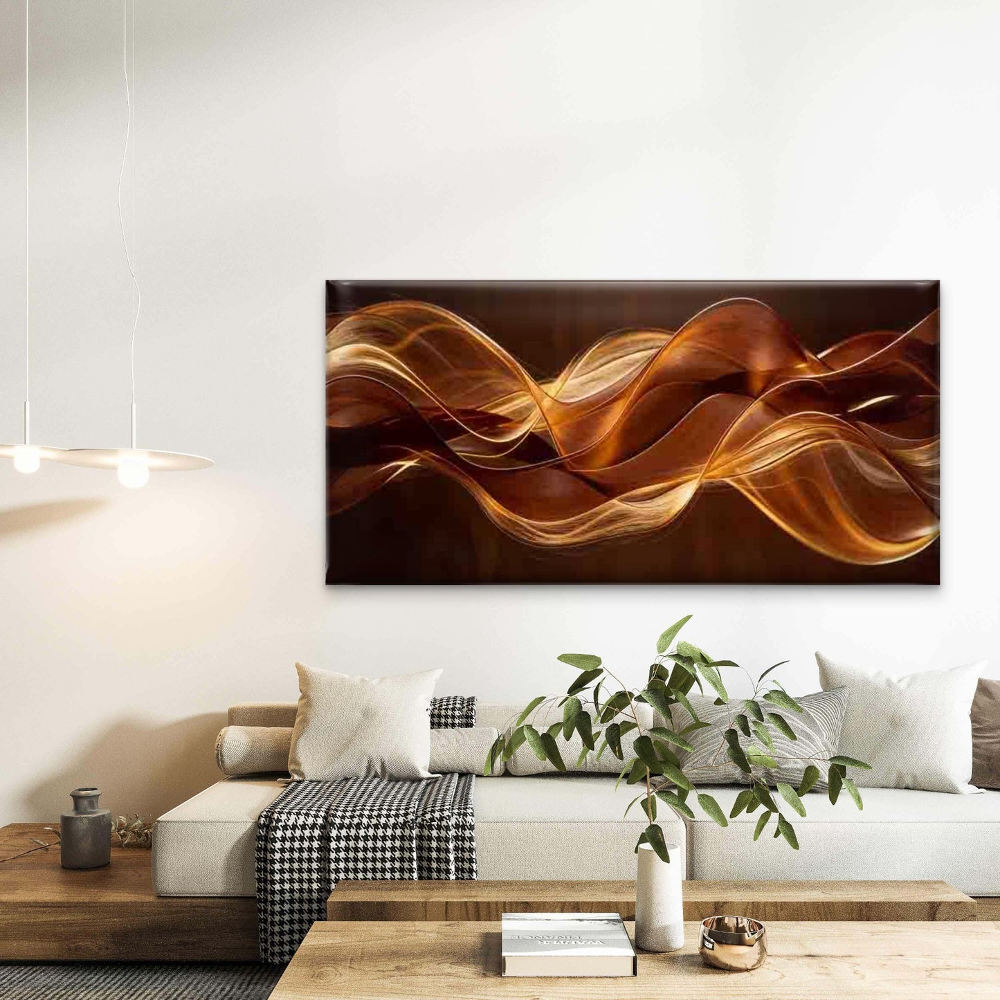 Modern Abstract Golden Wall Art Canvas Office Home Room Framed 120x60cm