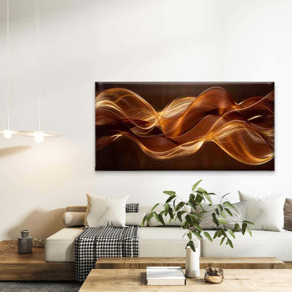 Modern Abstract Golden Wall Art Canvas Office Home Room Framed 120x60cm