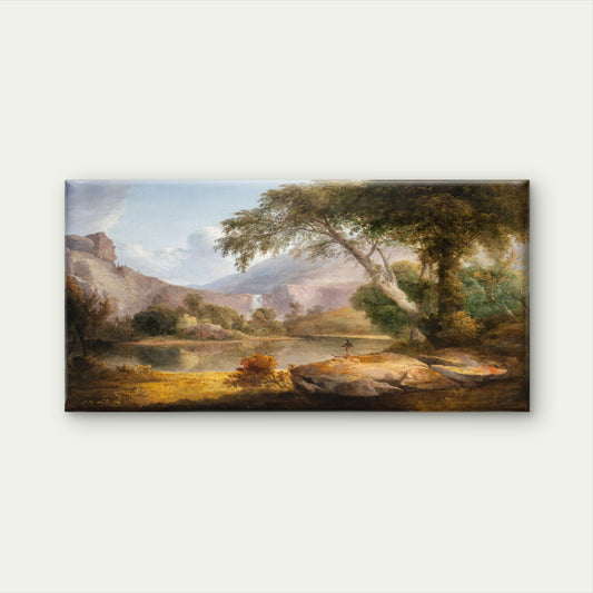 Classic Vintage Mountain River Wall Art Canvas Office Home Room Framed 120x60cm