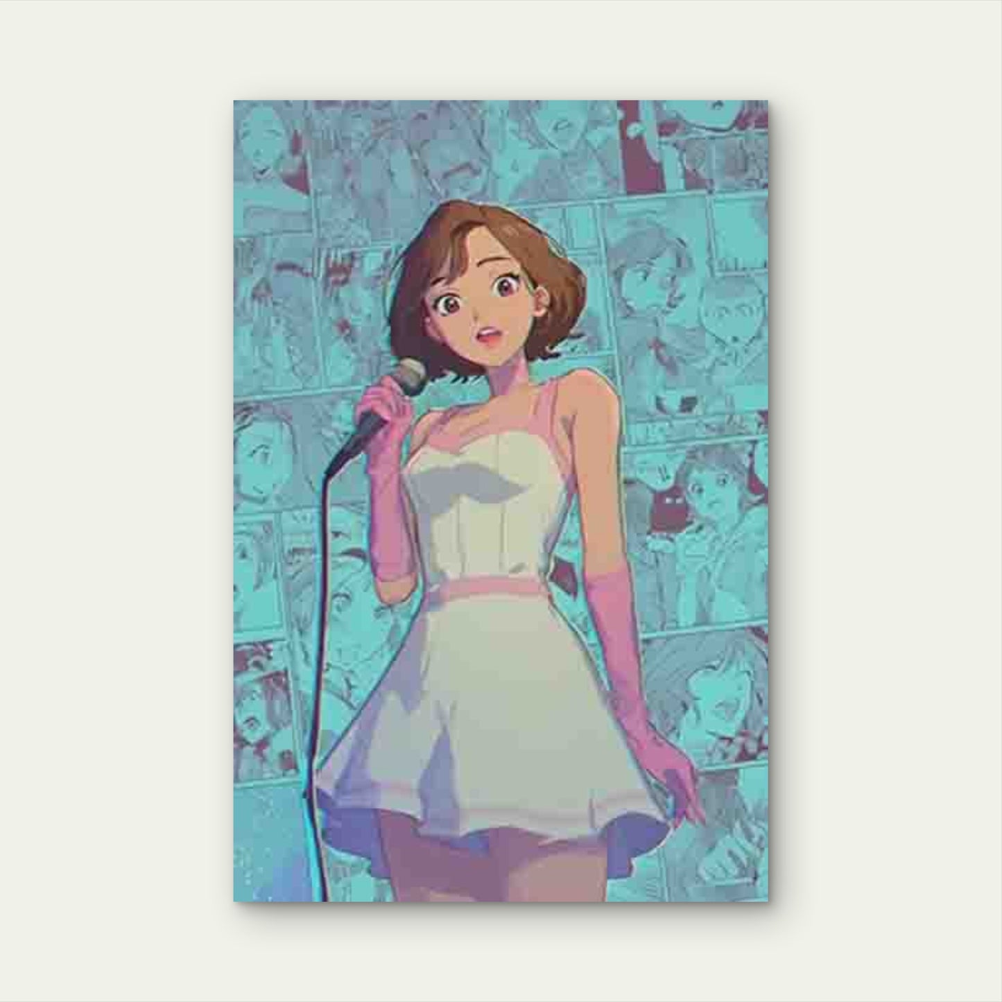 Microphone Melody Performance 60x90cm Metal Print Ready to Hang