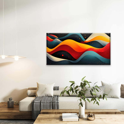 Abstract Landscape with Sunrise Wall Art Canvas Office Home Room Framed 120x60cm - Bella Home Decor