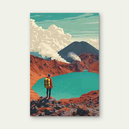 Volcanic Adventure Awaits 60x90cm Metal Print Ready to Hang - Bella Home Decor