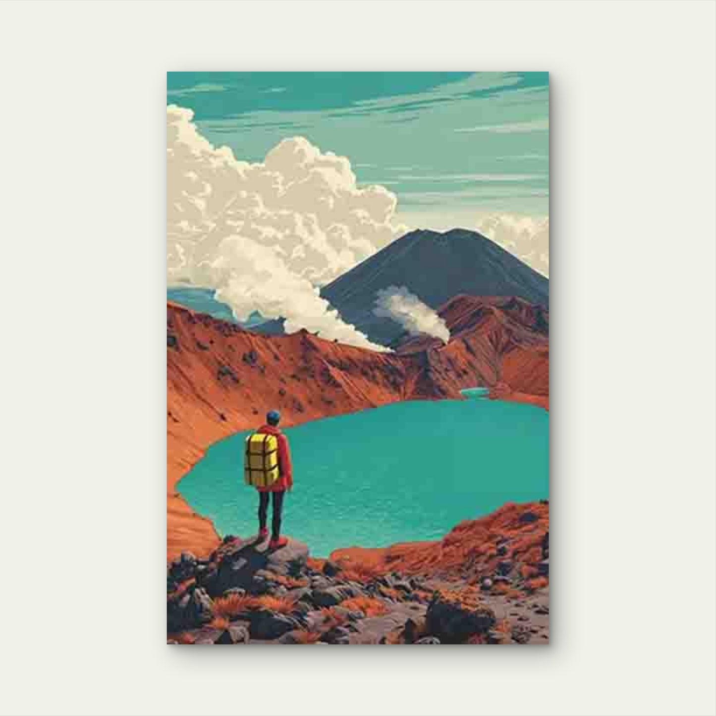 Volcanic Adventure Awaits Metal Print Ready to Hang - Bella Home Decor