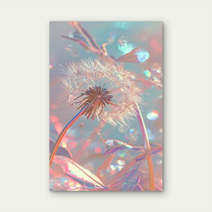 Close-Up of a Dandelion Seed Head 40x60cm Metal Print Ready to Hang