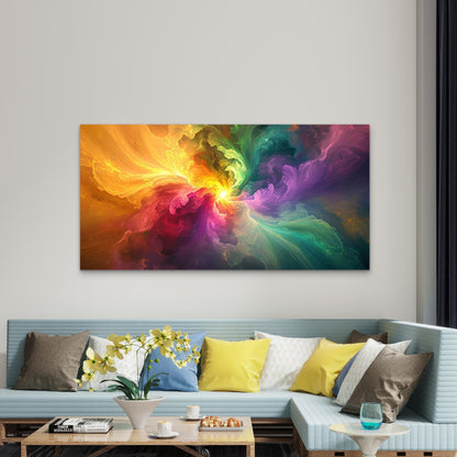 Colorful Abstract Swirl Wall Art Canvas Office Home Room Framed 120x60cm - Bella Home Decor