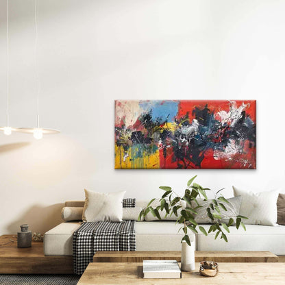 Abstract Colorful Paint Splash Wall Art Canvas Office Home Room Framed 120x60cm - Bella Home Decor