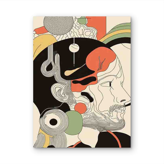 Vintage Style Human Thought Representation 60x90cm Metal Print Ready to Hang