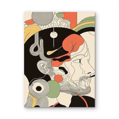 Vintage Style Human Thought Representation 40x60cm Metal Print Ready to Hang - Bella Home Decor