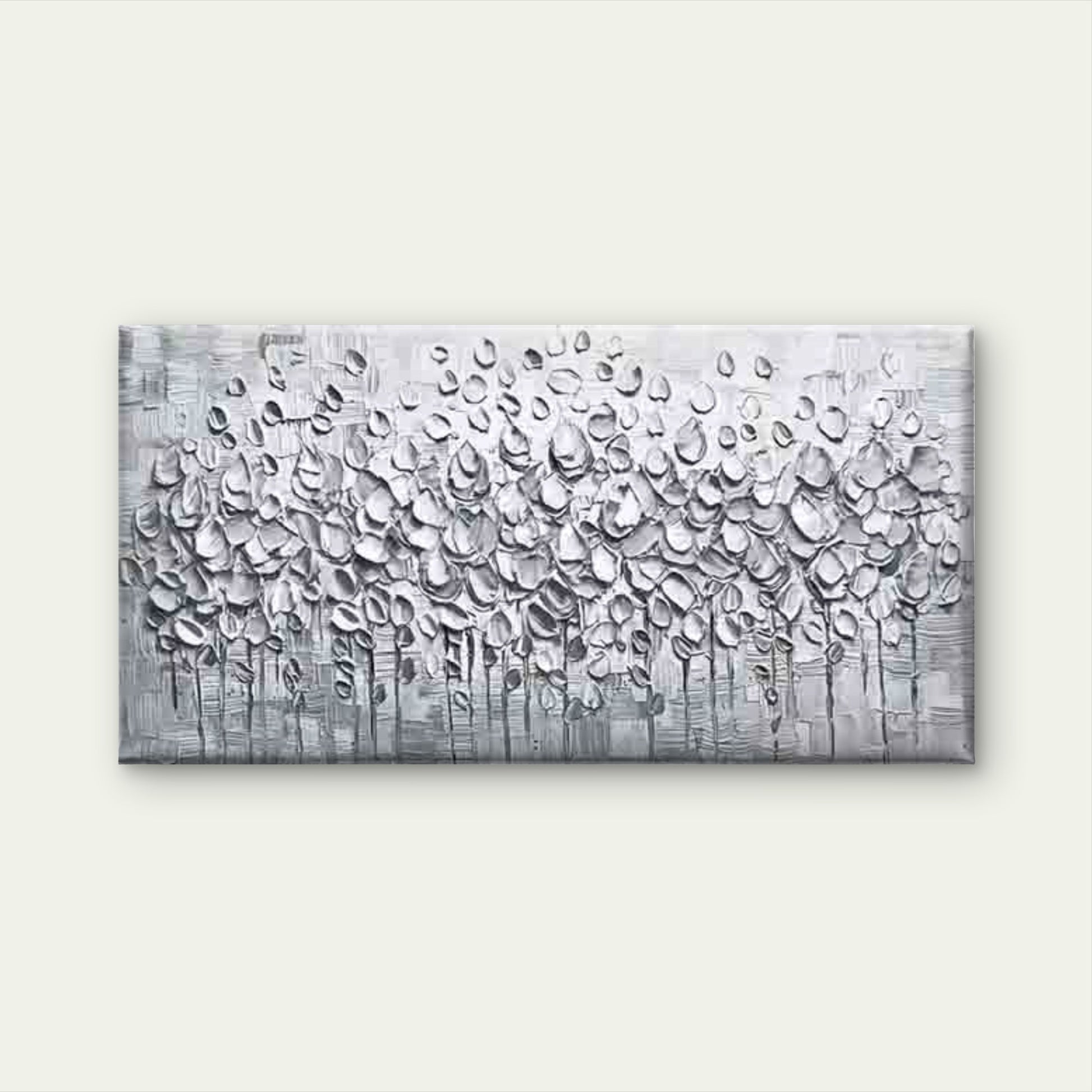 Abstract Silvery Trees Wall Art Canvas Office Home Room Framed 120x60cm - Bella Home Decor