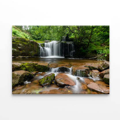 Brecon Beacons Waterfall View  Wall Art Decor 100% Australian Made