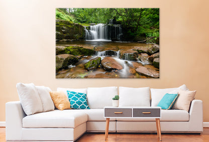 Brecon Beacons Waterfall View  Wall Art Decor 100% Australian Made