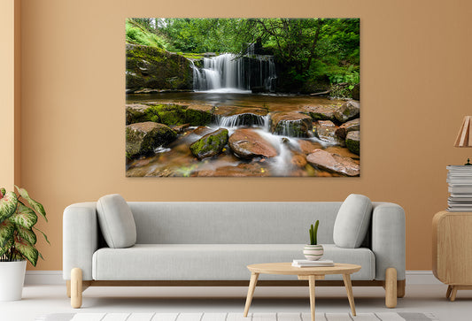 Brecon Beacons Waterfall View  Wall Art Decor 100% Australian Made