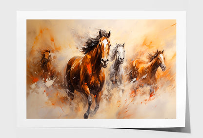 Abstract Horse Oil Painting Wall Art Limited Edition High Quality Print Unframed Roll Canvas None