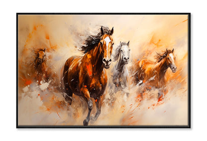 Abstract Horse Oil Painting Wall Art Limited Edition High Quality Print Canvas Box Framed Black