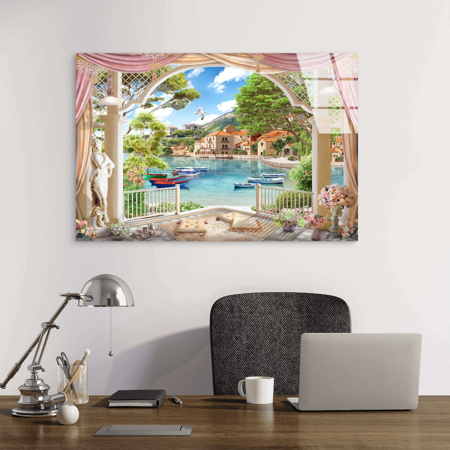 Coastal Balcony Sea Tempered Glass Printing Wall Art Australian Made Quality
