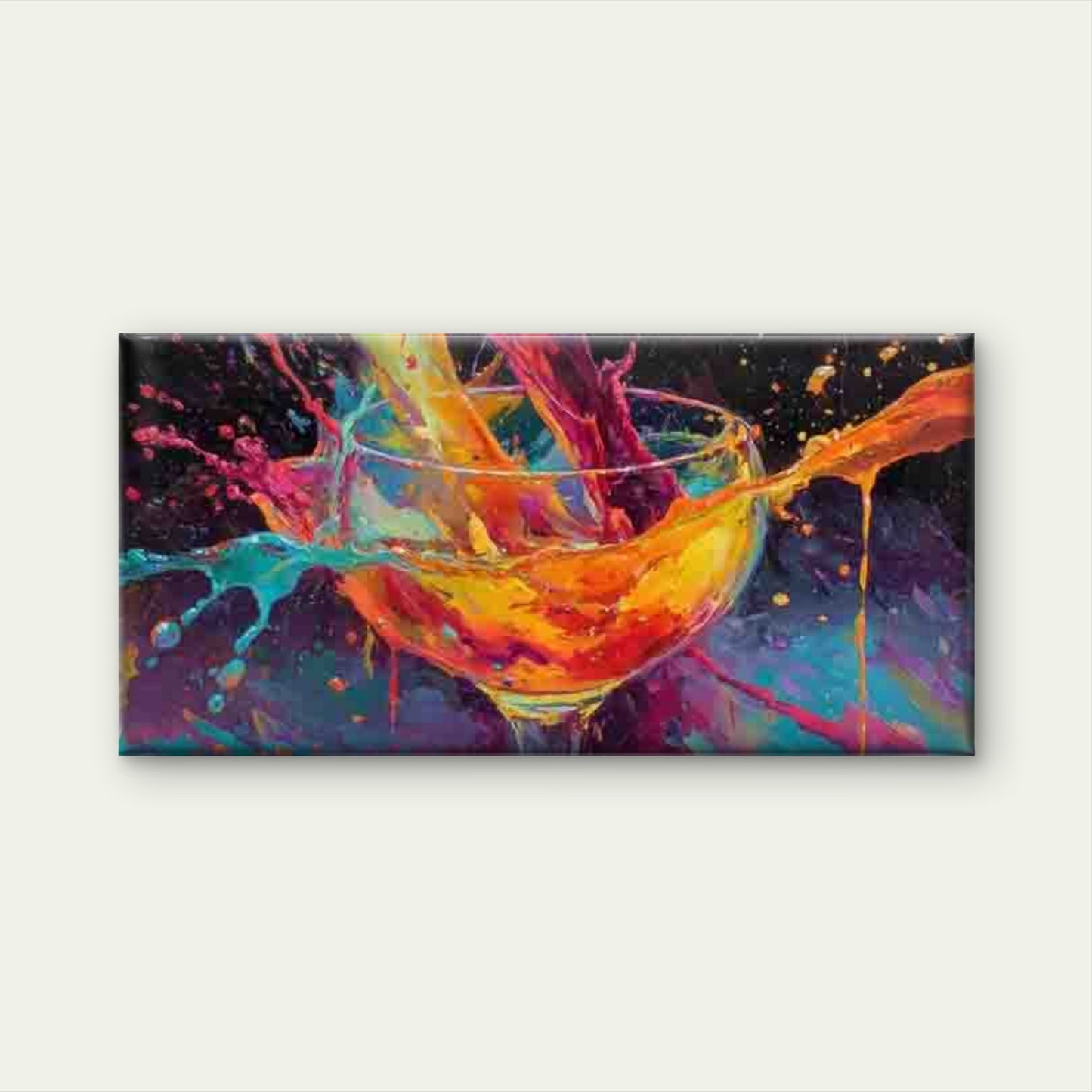 Abstract Multicolor Splash Wall Art Canvas Office Home Room Framed 120x60cm - Bella Home Decor