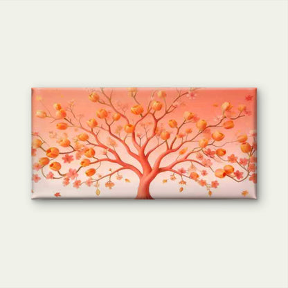 Orange Blossom Tree Wall Art Canvas Office Home Room Framed 120x60cm