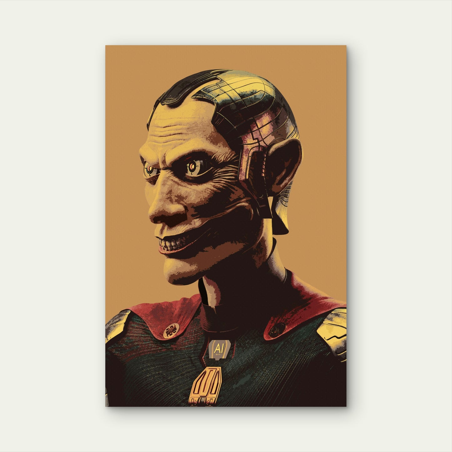 Futuristic Illustration of Alan Turing Metal Print Ready to Hang
