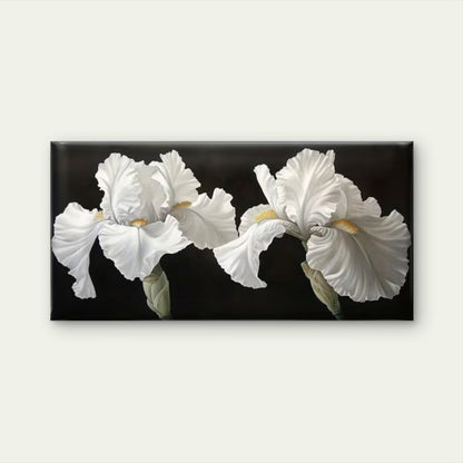 White Lily Botanical Wall Art Canvas Office Home Room Framed 120x60cm
