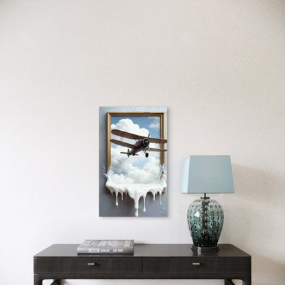3D Airplane Breaking Frame & Cloud Metal Print Ready to Hang - Bella Home Decor