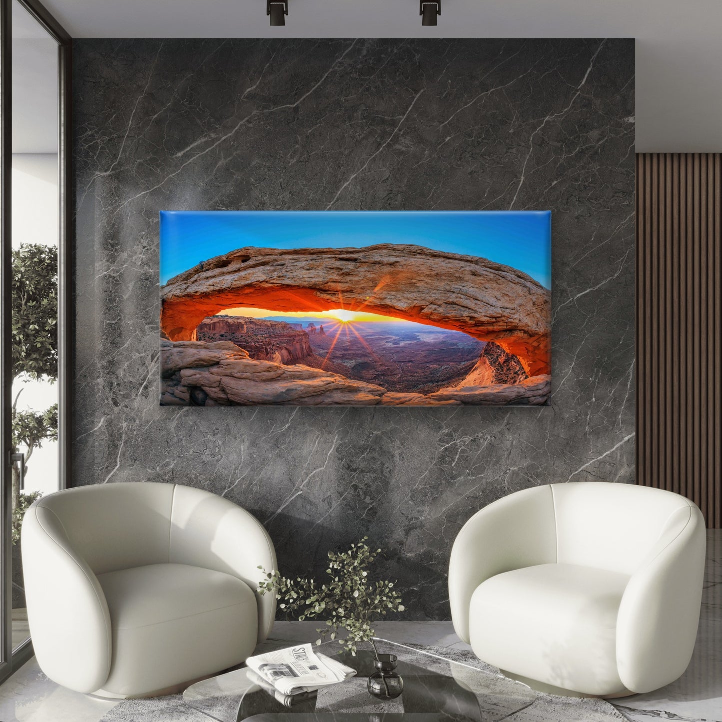 Sunrise Mesa Arch Canyon Wall Art Canvas Office Home Room Framed 120x60cm