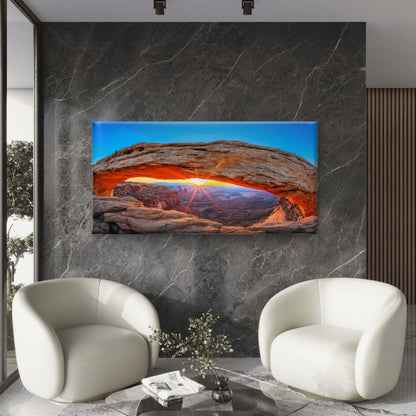 Sunrise Mesa Arch Canyon Wall Art Canvas Office Home Room Framed 120x60cm
