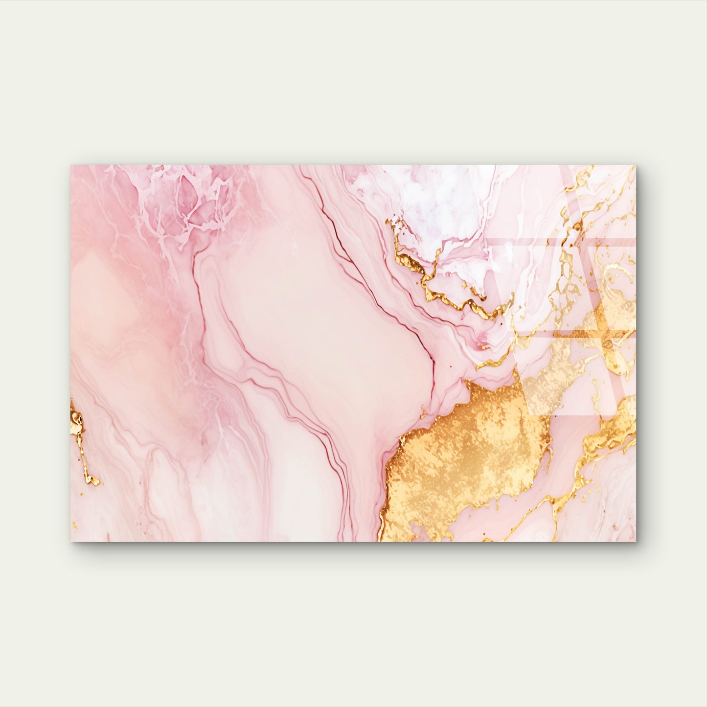Abstract Rose Gold Pink Marble Swirl  Acrylic Glass Printing Wall Art Australian Made Quality