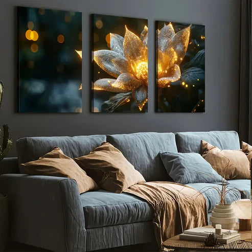 3pcs Modern Fantasy Plant Flower Landscape Art Wall Art Set Canvas Unframed - High Quality Print 100% Australian Made Wall Canvas