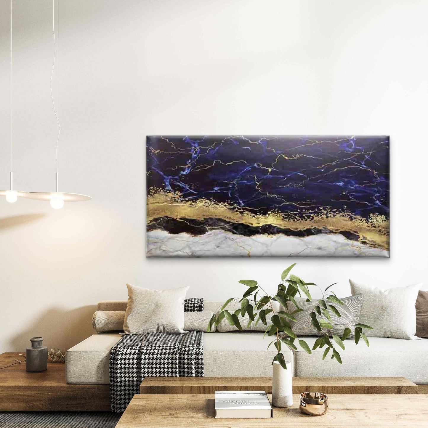 Abstract Golden Black White Wall Art Canvas Office Home Room Framed 120x60cm - Bella Home Decor