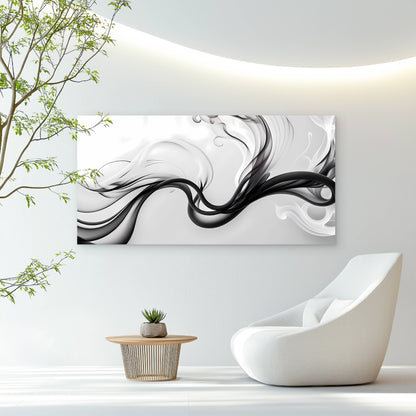 Abstract Flowing Smoke Art Wall Art Canvas Office Home Room Framed 120x60cm