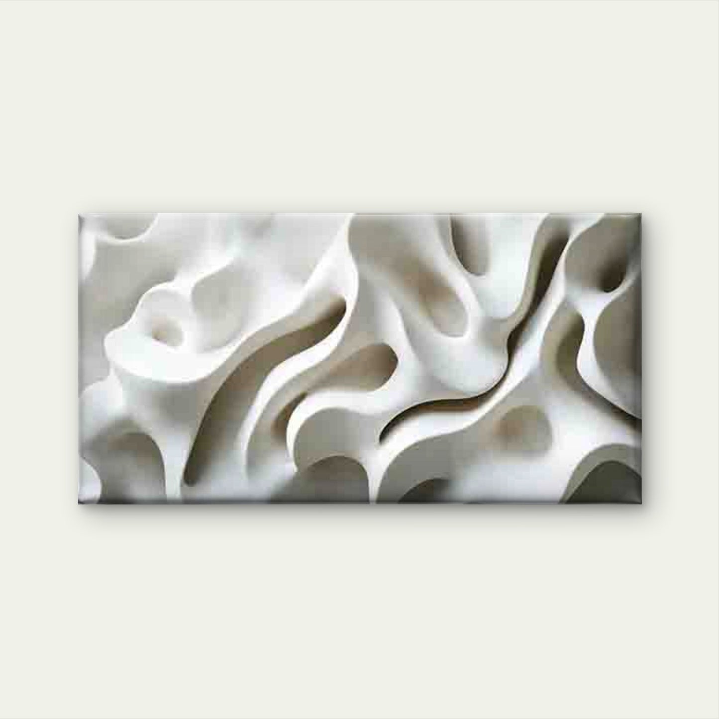 White Organic Abstract Line Art Wall Art Canvas Office Home Room Framed 120x60cm - Bella Home Decor