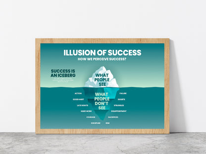 People Can See & Underwater Analyze Glass Framed Wall Art, Ready to Hang Quality Print Without White Border Oak