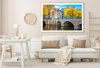 Houses & Bridge Cityscape Autumn Home Decor Premium Quality Poster Print Choose Your Sizes