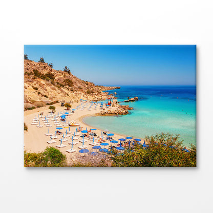 Bella Home Nissi Beach with Hats Photograph Print Canvas Ready to hang