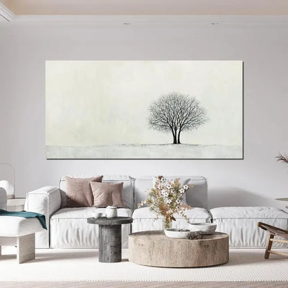 Black and White Tree Modern Wall Art canvas office home room framed 120x60cm - Bella Home Decor