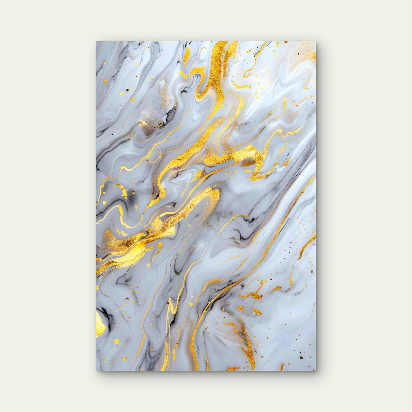 Gold Marble Swirl Texture Metal Print Ready to Hang