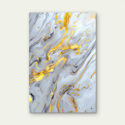 Gold Marble Swirl Texture Metal Print Ready to Hang
