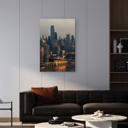 China Urban Business District 40x60cm Metal Print Ready to Hang