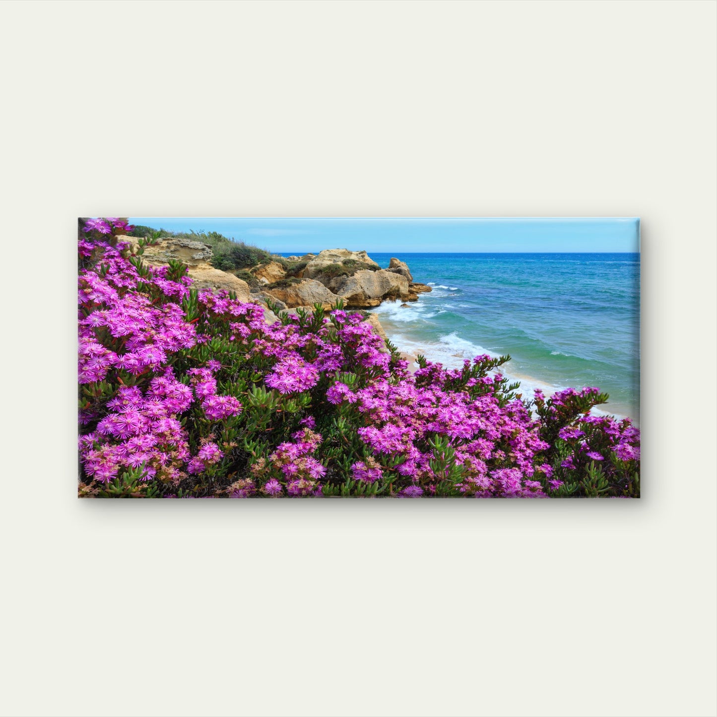 Atlantic Rocky Coast View Wall Art Canvas Office Home Room Framed 120x60cm