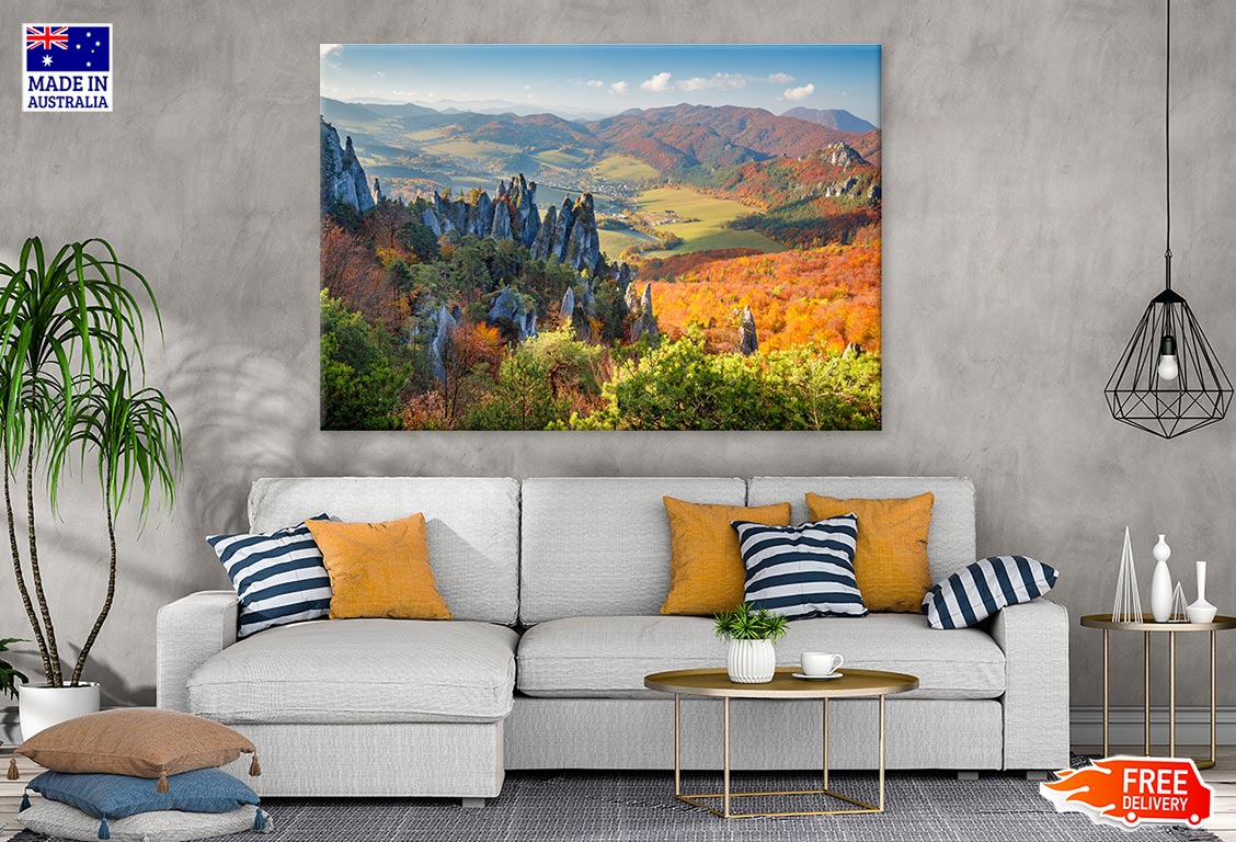 Rocks & Hills In Autumn Season Print 100% Australian Made