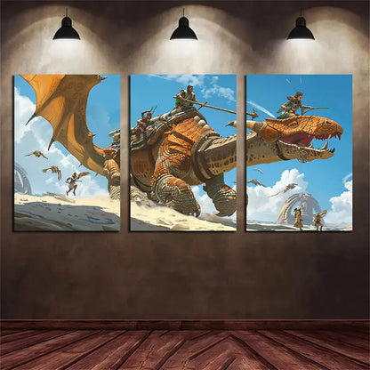 3pcs The Hunting Team Travels Metal Print Ready to Hang Art