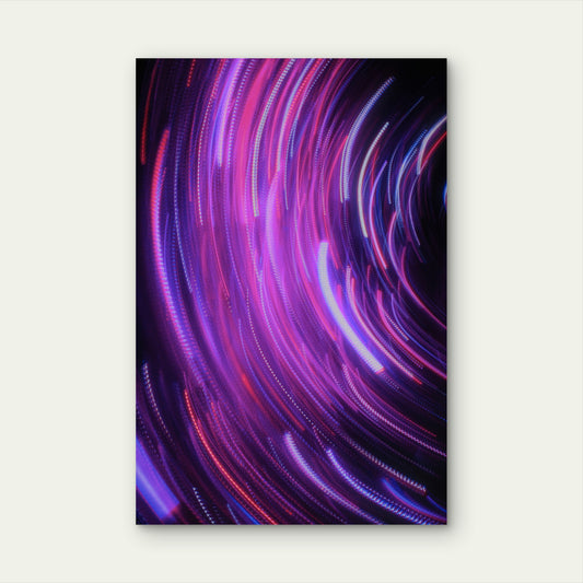Abstract Futuristic Background with Swirling Light Lines 60x90cm Metal Print Ready to Hang