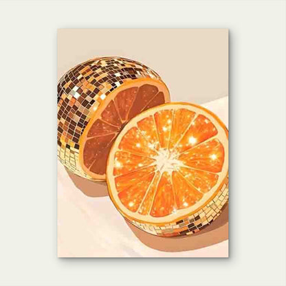 Disco Ball with Orange 60x90cm Metal Print Ready to Hang