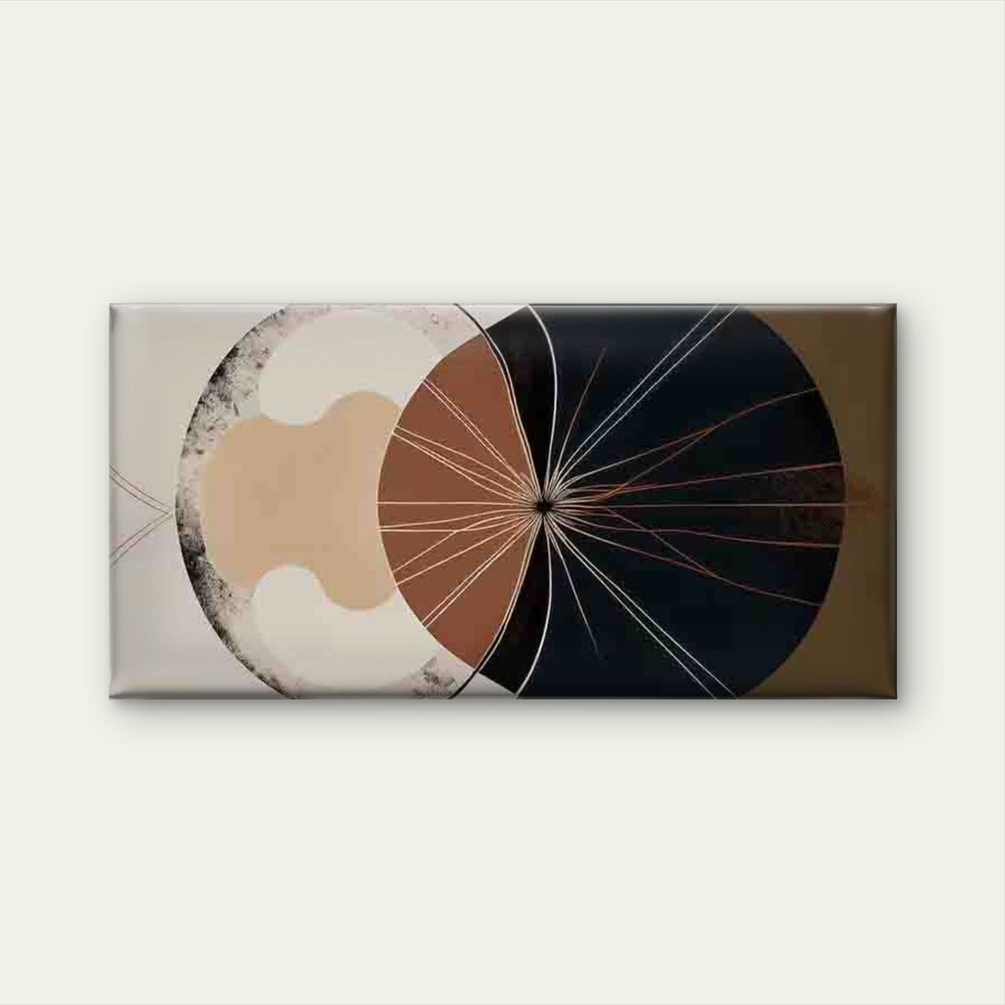 Abstract Geometric Radial Desig Wall Art Canvas Office Home Room Framed 120x60cm - Bella Home Decor