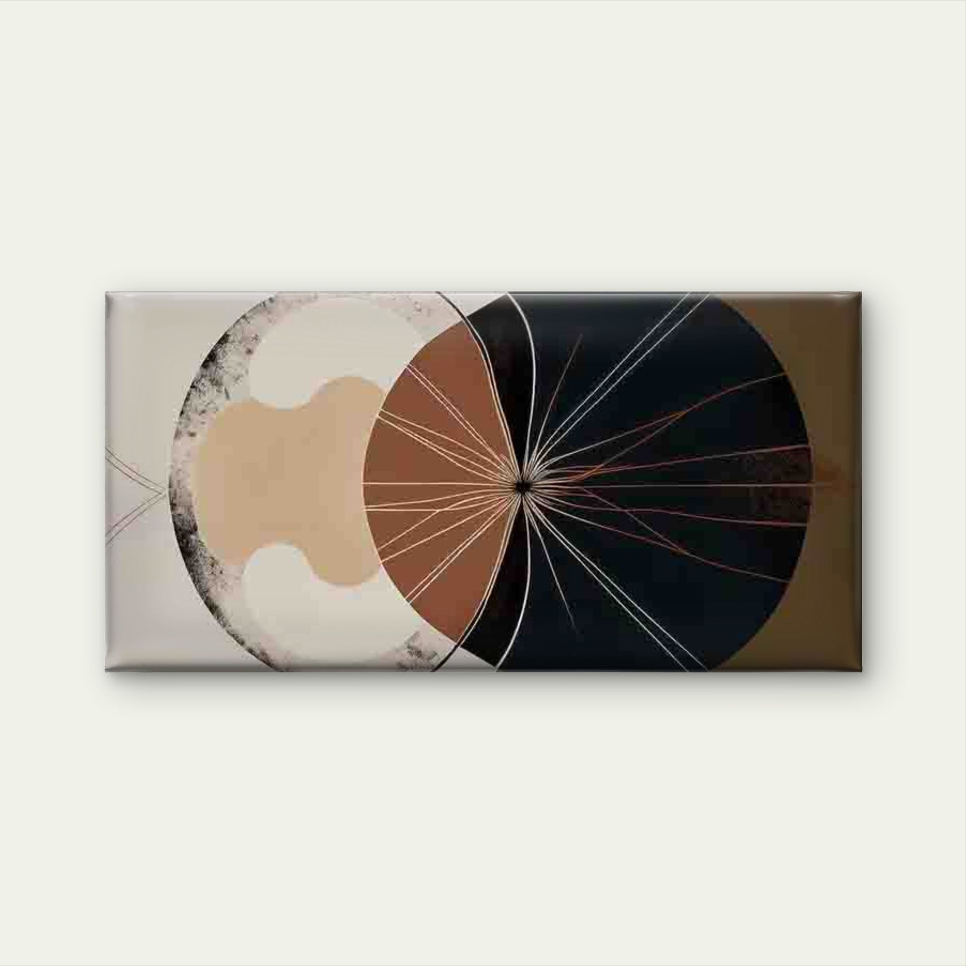 Abstract Geometric Radial Desig Wall Art Canvas Office Home Room Framed 120x60cm - Bella Home Decor