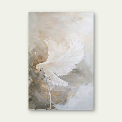 White Dove Bird Peace Abstract Art 40x60cm Metal Print Ready to Hang