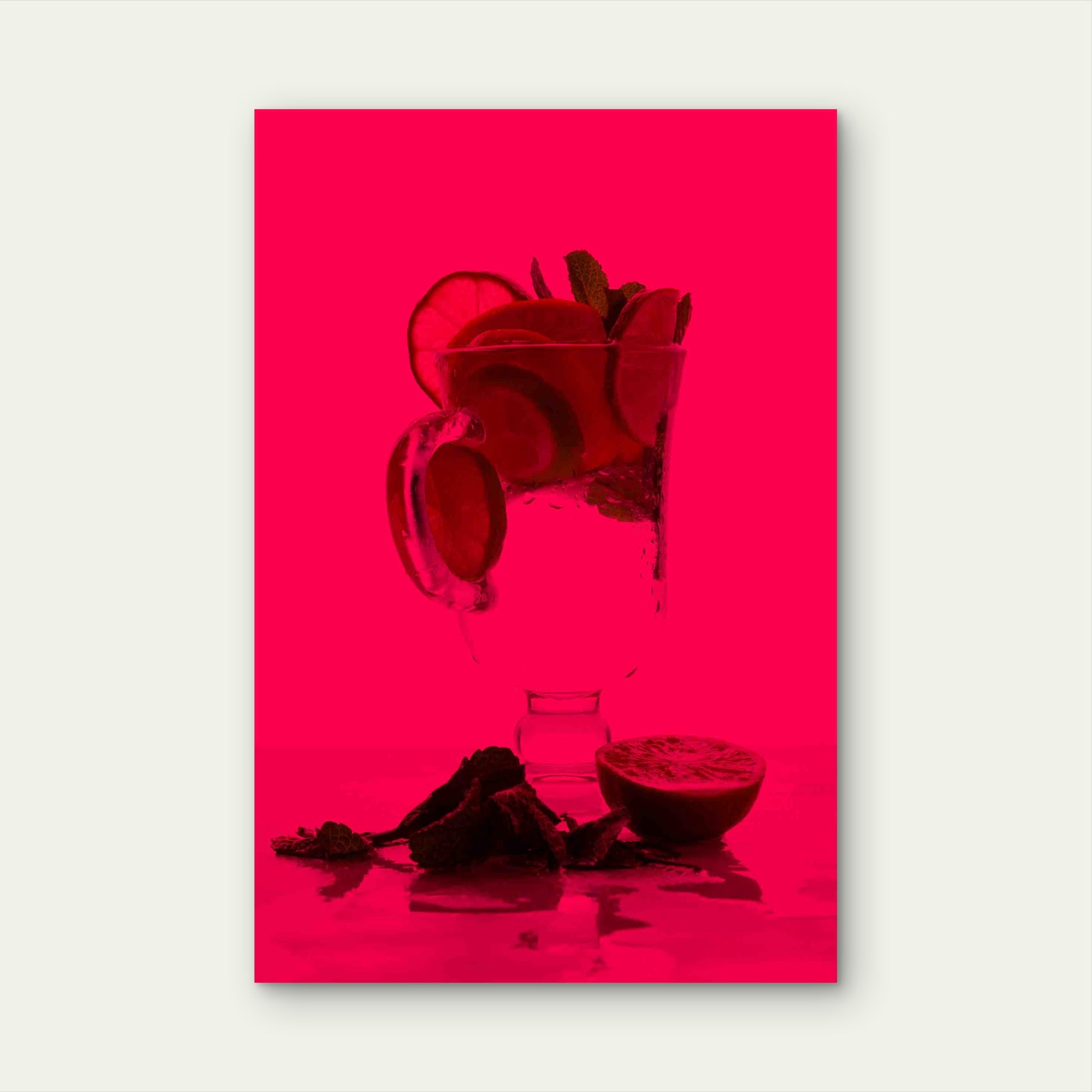 Citrus Infused Water Non Alcohol Cocktails 60x90cm Metal Print Ready to Hang
